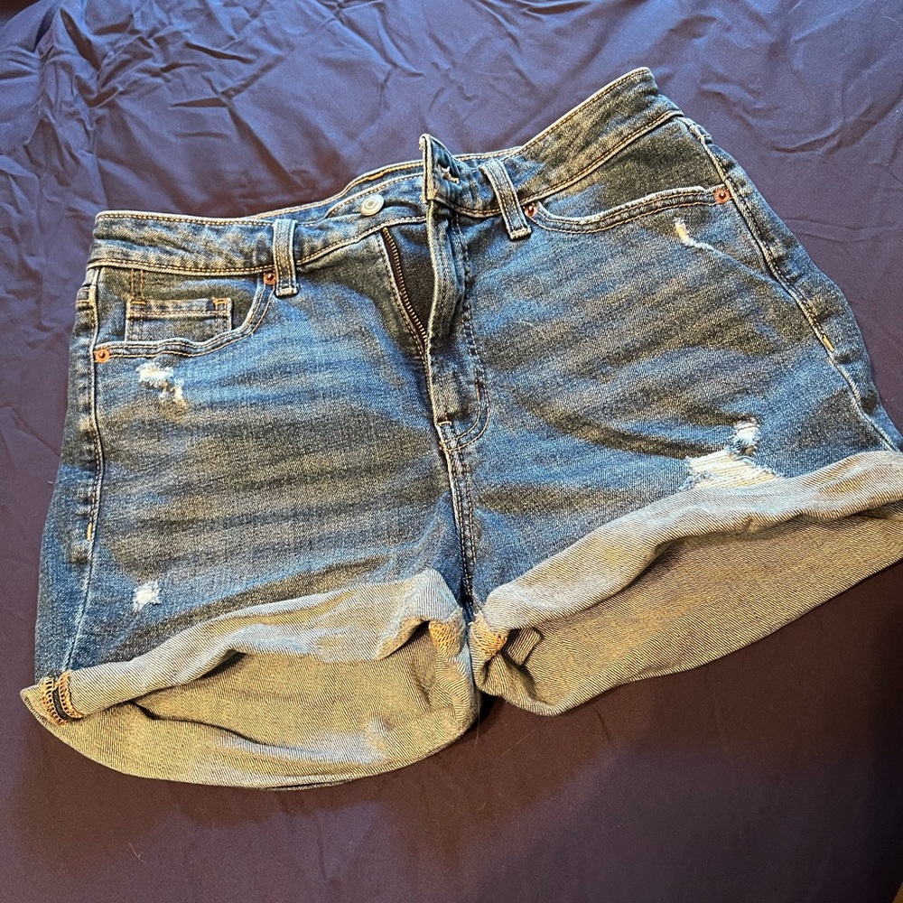 Old Navy Blue Distressed Jean Shorts